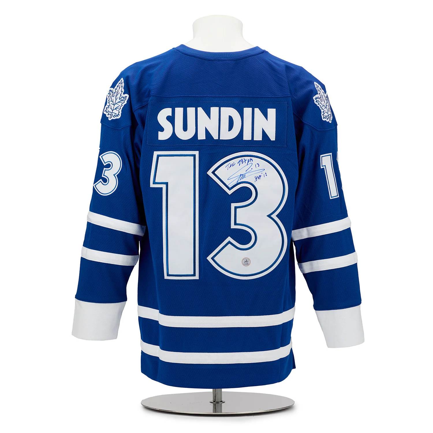 Mats Sundin Signed & Inscribed Toronto Maple Leafs Mitchell & Ness Jersey