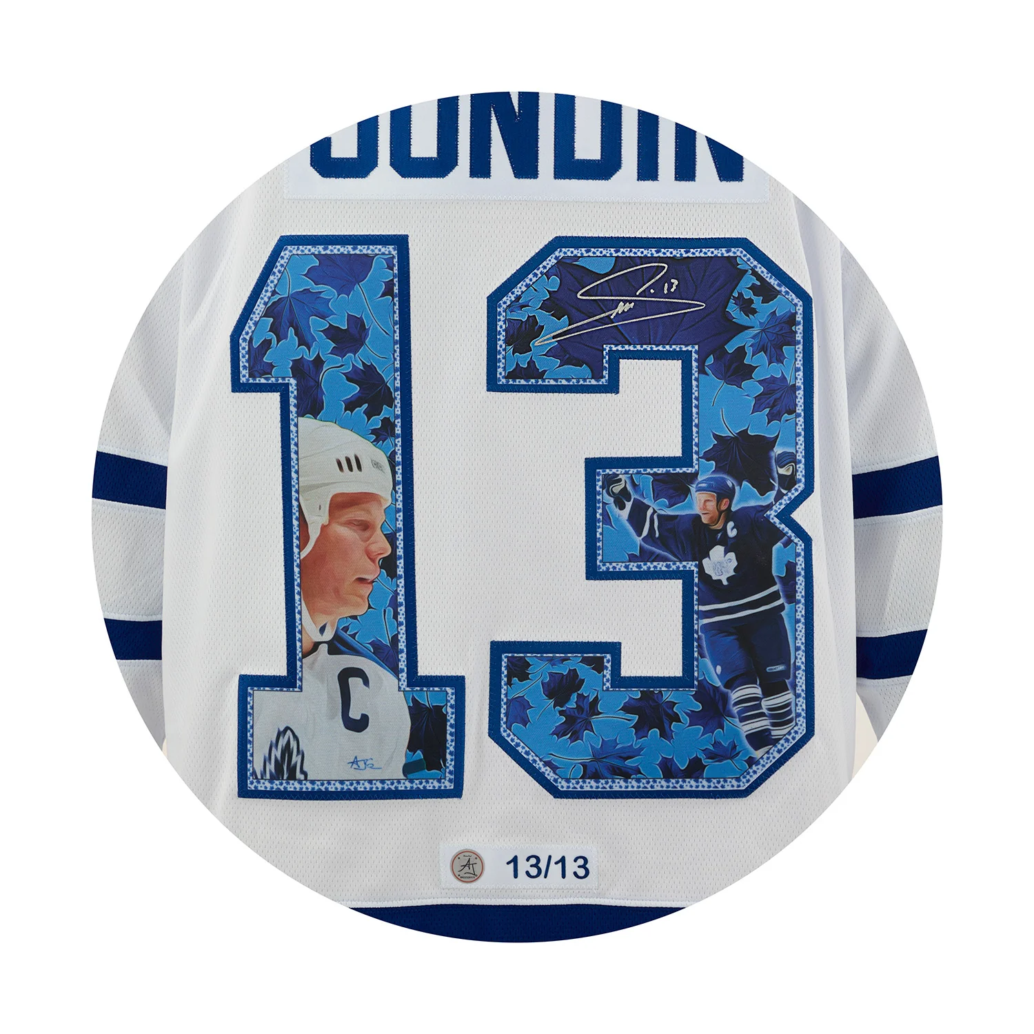 Mats Sundin Signed Toronto Maple Leafs Player Profile Art Jersey #13/13 - Image 3