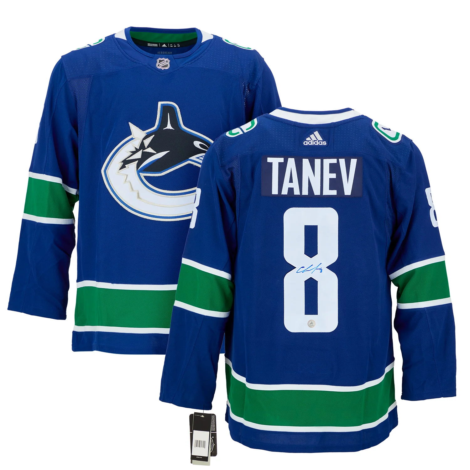 Chris Tanev Autographed Vancouver Canucks Blue adidas Jersey - Image 3