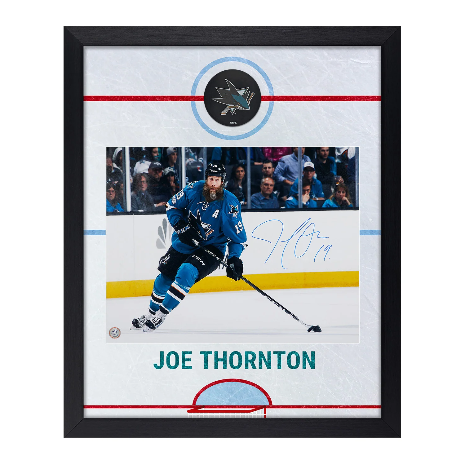Joe Thornton Autographed San Jose Sharks Graphic Rink 26x32 Frame