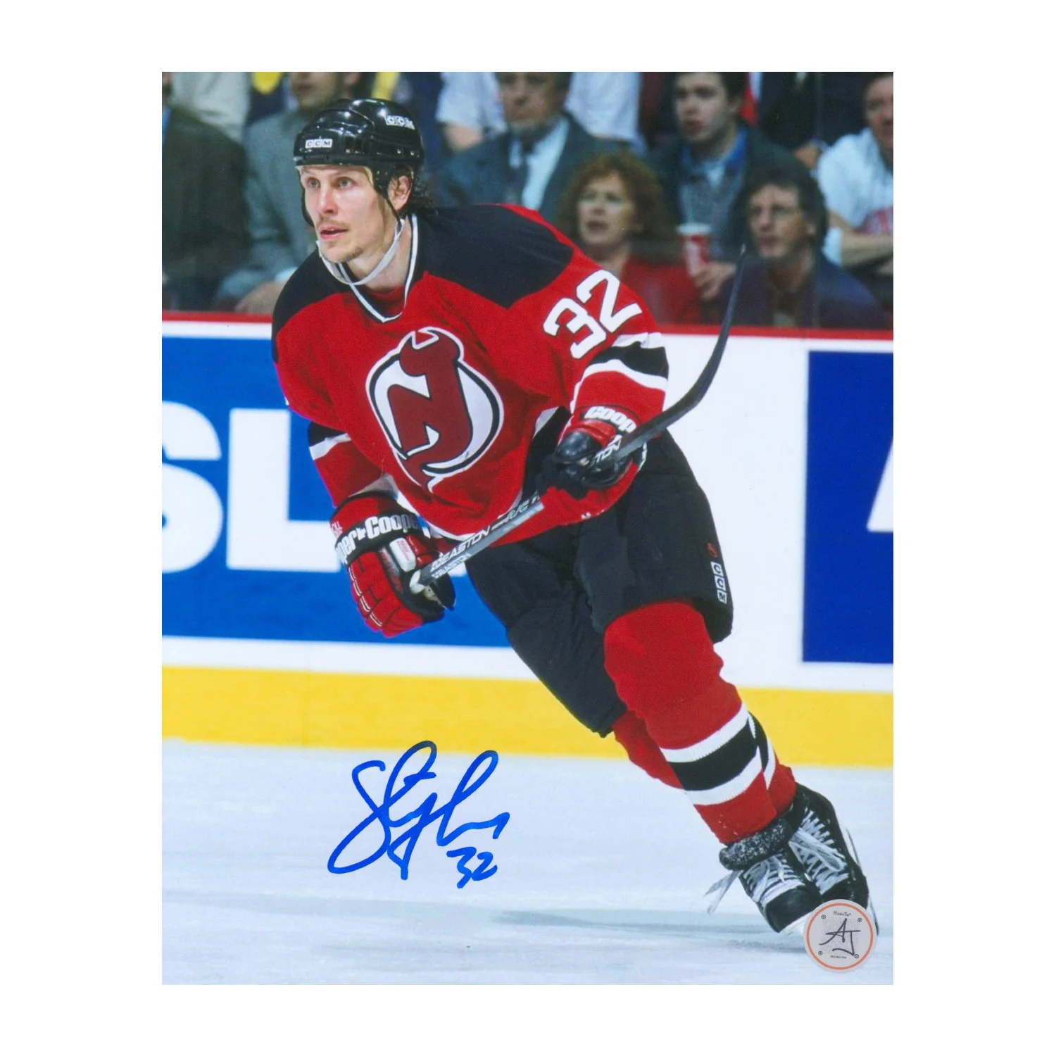 Steve Thomas Autographed New Jersey Devils Game Action 8x10 Photo
