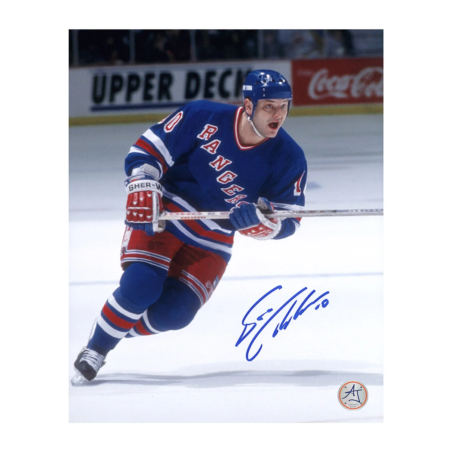 Esa Tikkanen Autographed New York Rangers Hockey 8x10 Photo