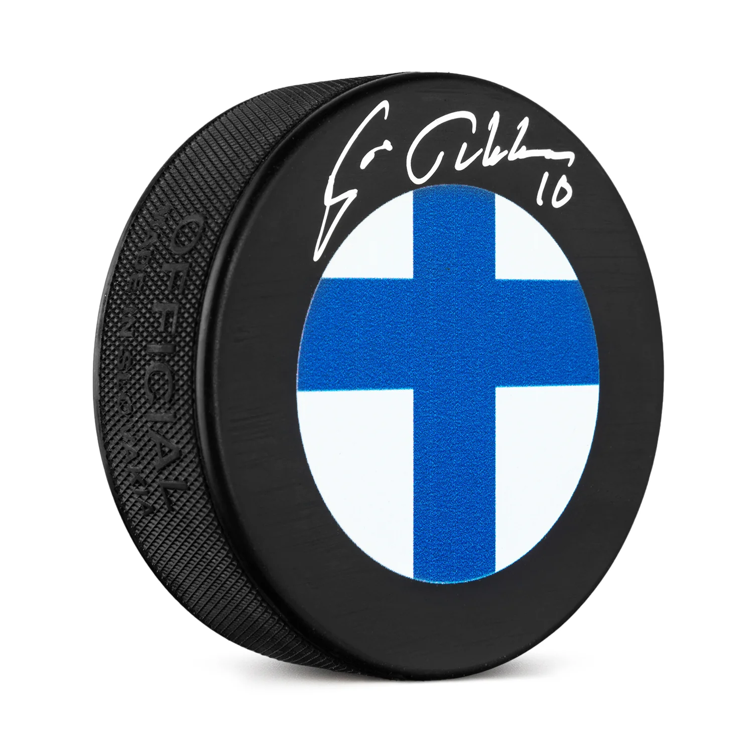 Esa Tikkanen Autographed Team Finland National Flag Puck