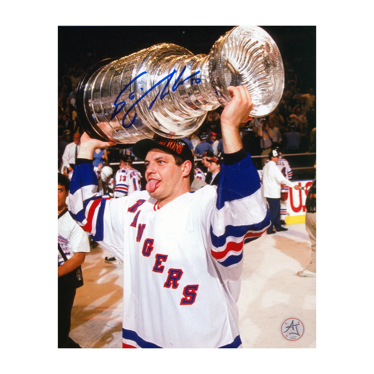Esa Tikkanen Signed New York Rangers 1994 Stanley Cup 8x10 Photo