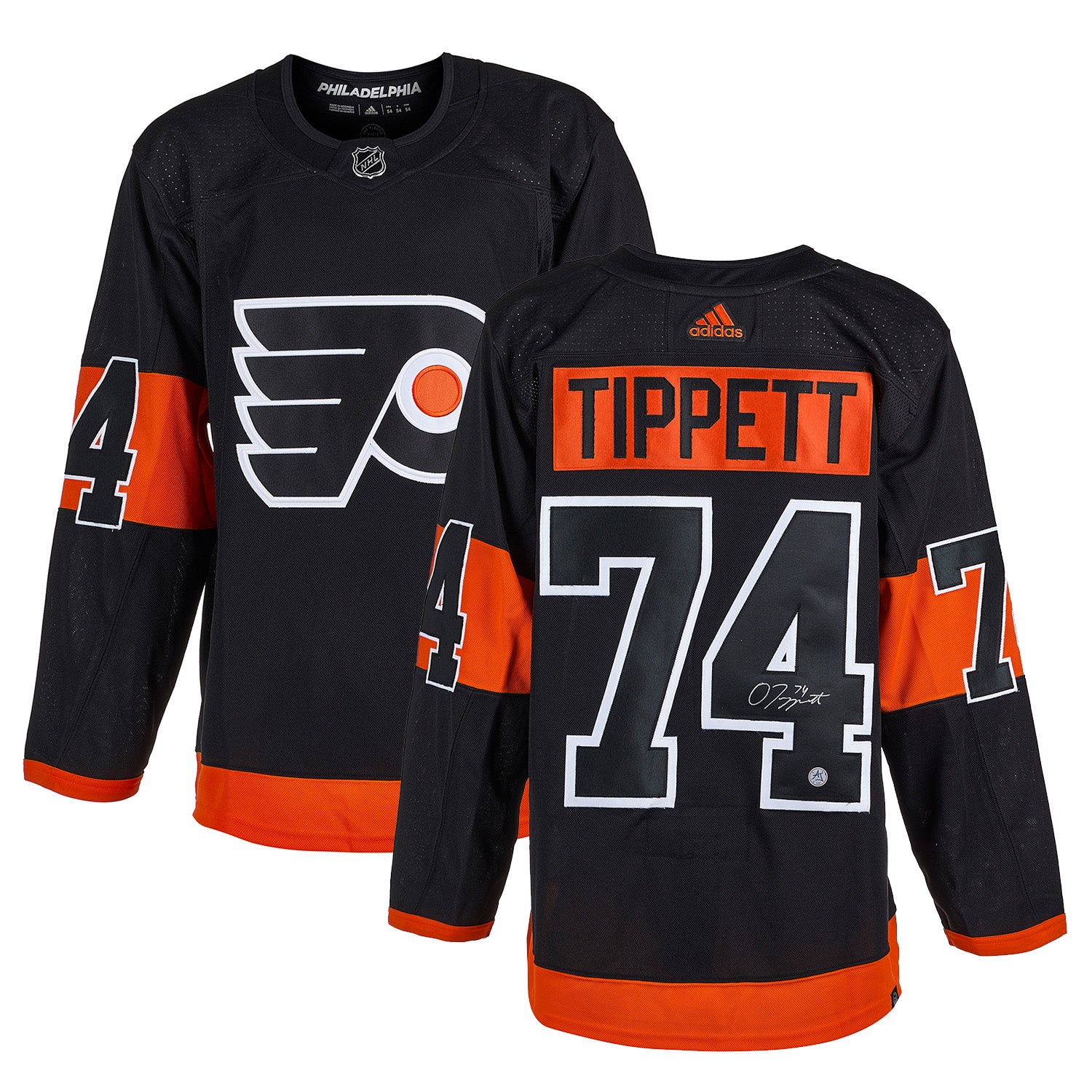 Owen Tippett Signed Philadelphia Flyers Alternate Black adidas Jersey - Image 3