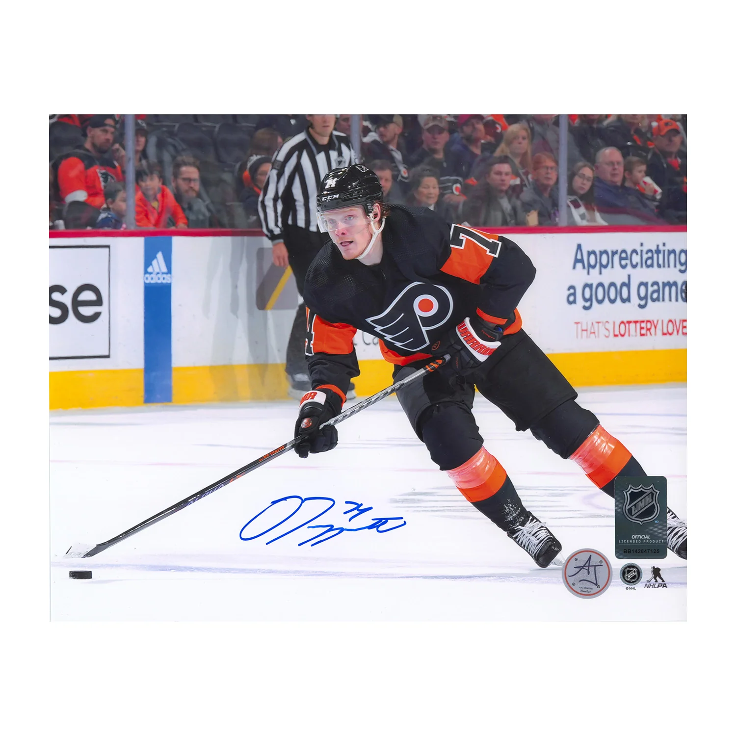 Owen Tippett Signed Philadelphia Flyers Attack Zone 8x10 Photo