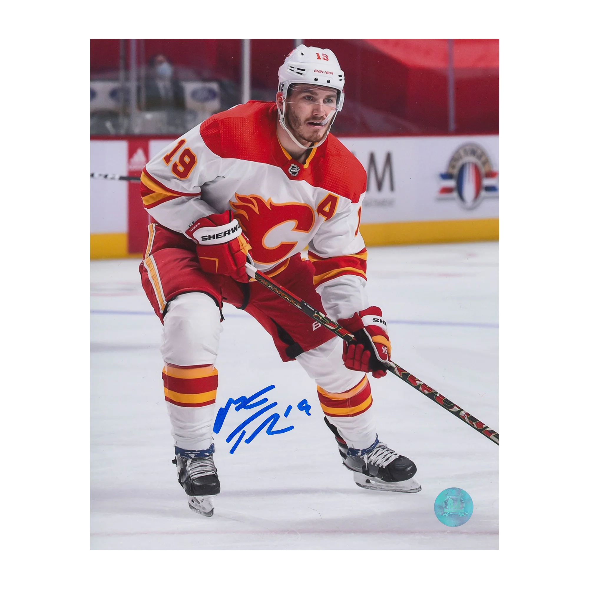 Matthew Tkachuk Signed Calgary Flames Game Action 8x10 Photo