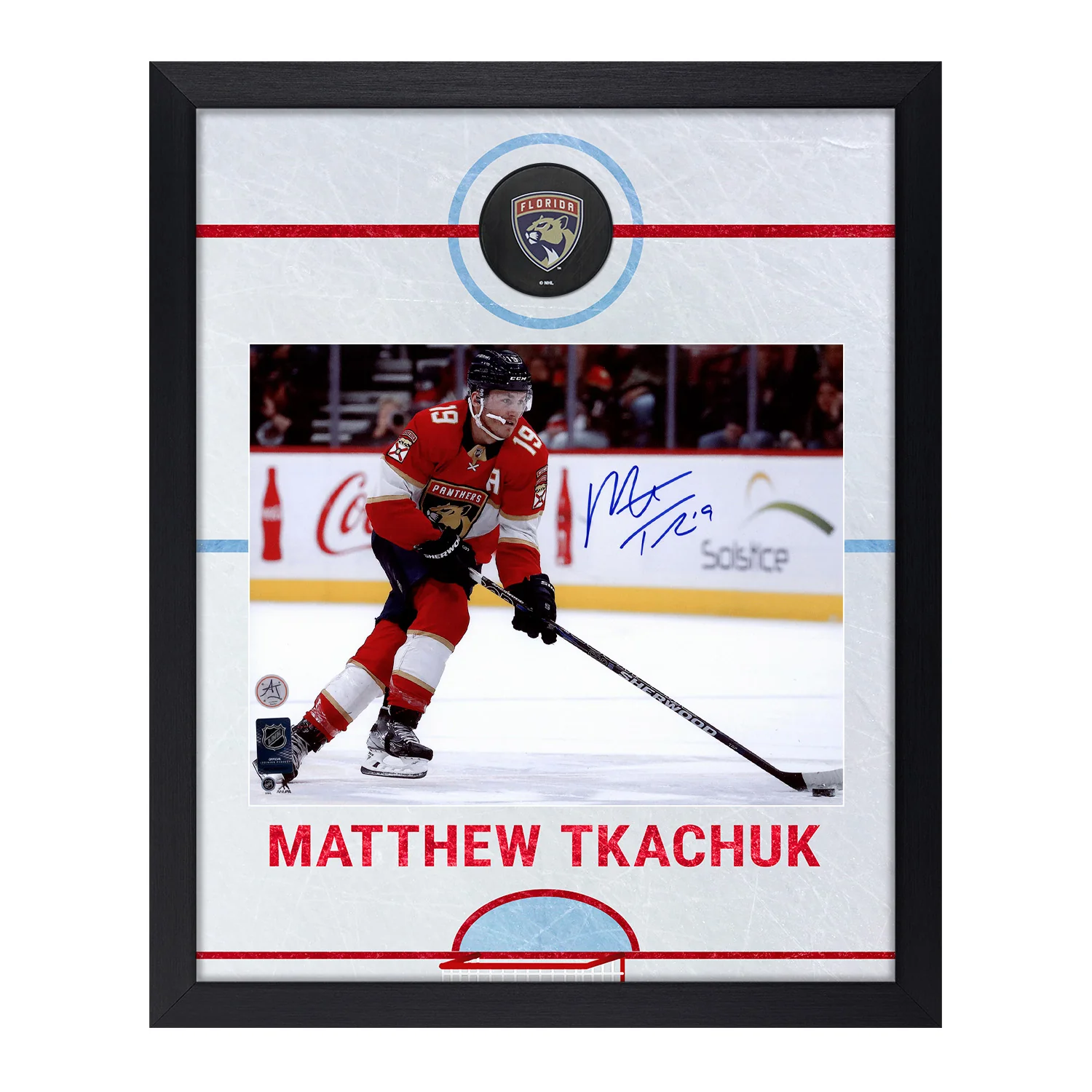 Matthew Tkachuk Signed Florida Panthers Graphic Rink 19x23 Frame
