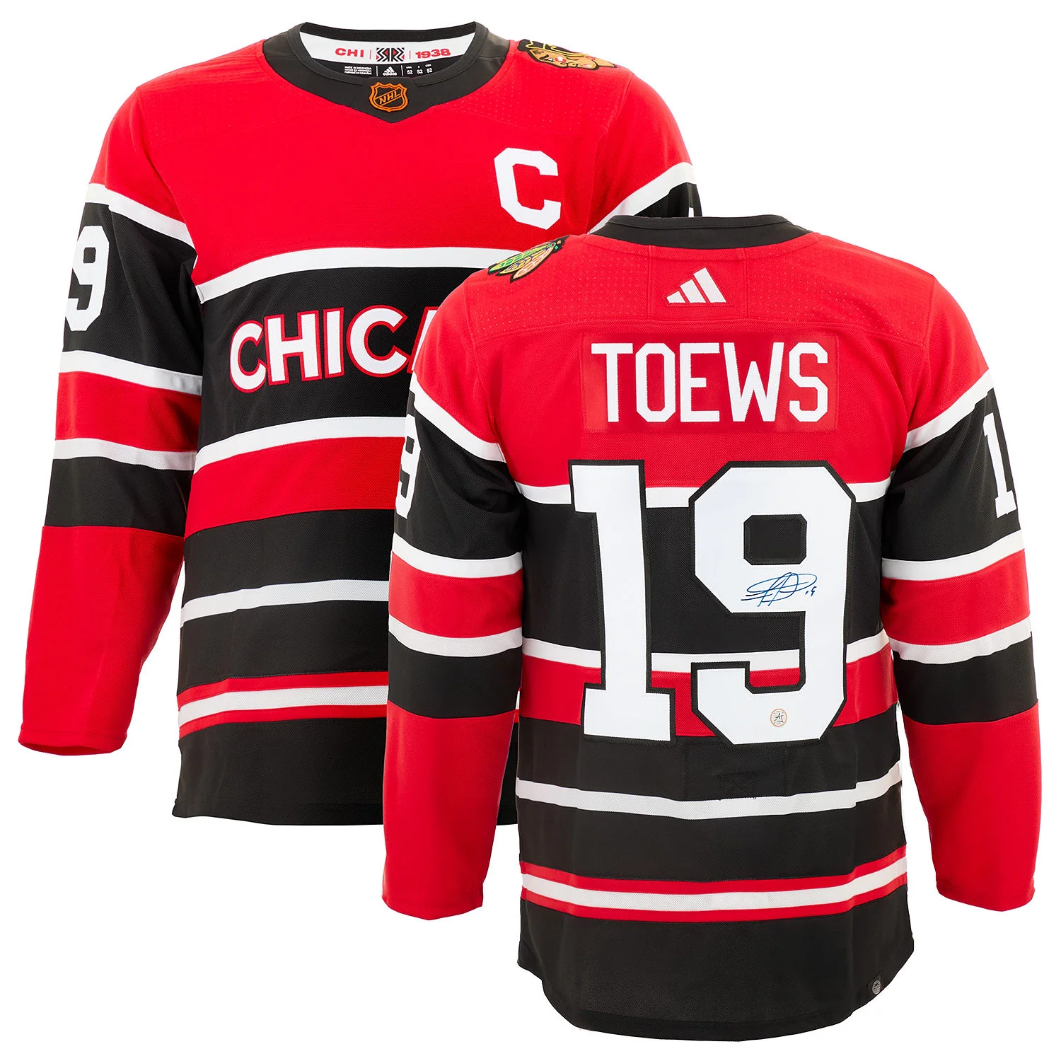 Jonathan Toews Signed Chicago Blackhawks Reverse Retro 2.0 adidas Jersey - Image 3