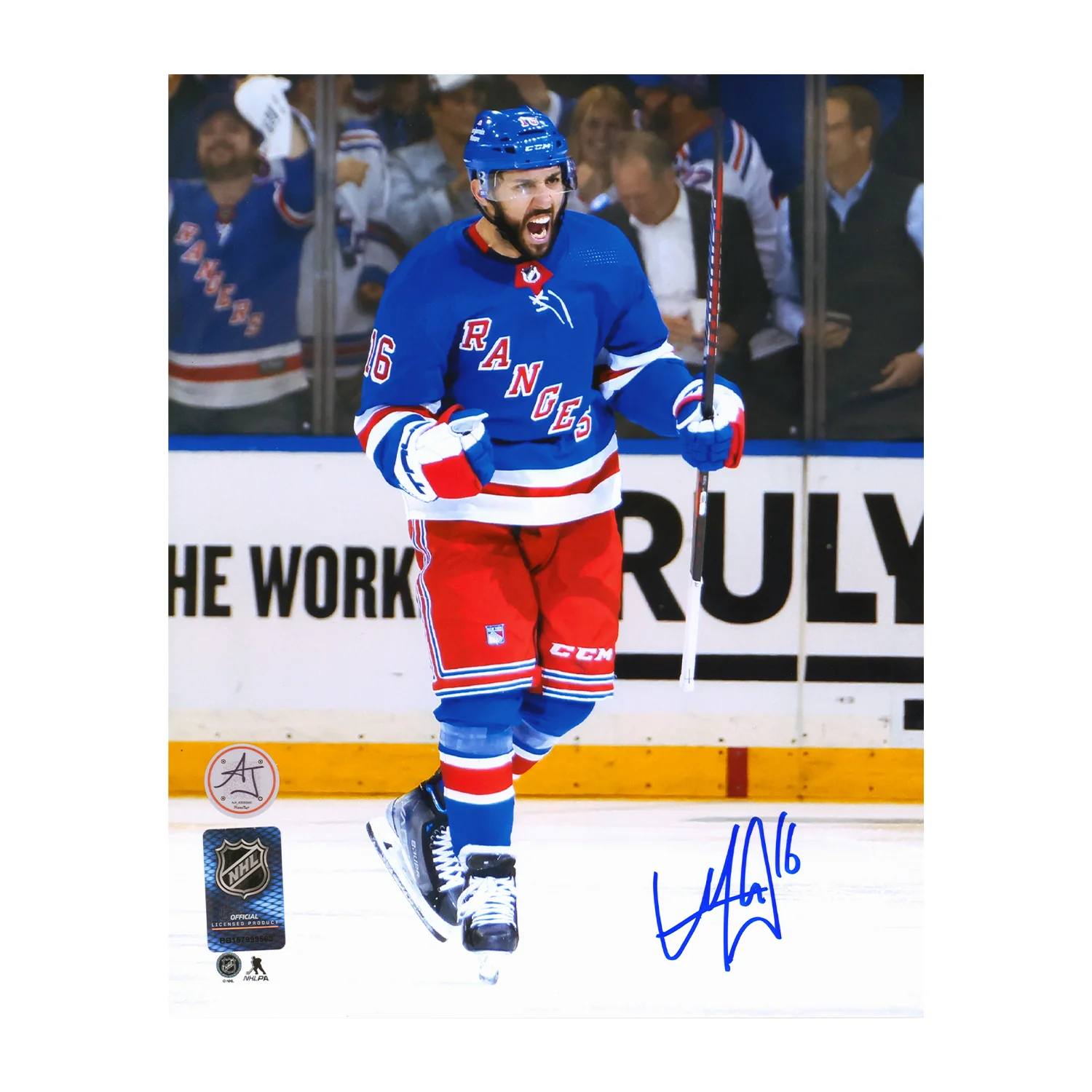 Vincent Trocheck Signed New York Rangers Goal Celebration 8x10 Photo