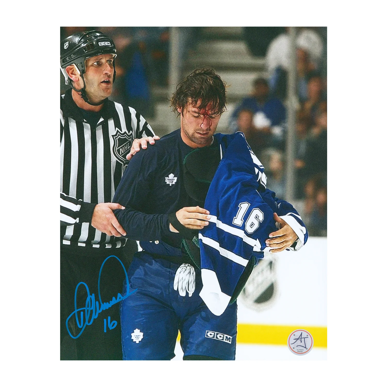 Darcy Tucker Signed Toronto Maple Leafs Bloody Warrior 8x10 Photo