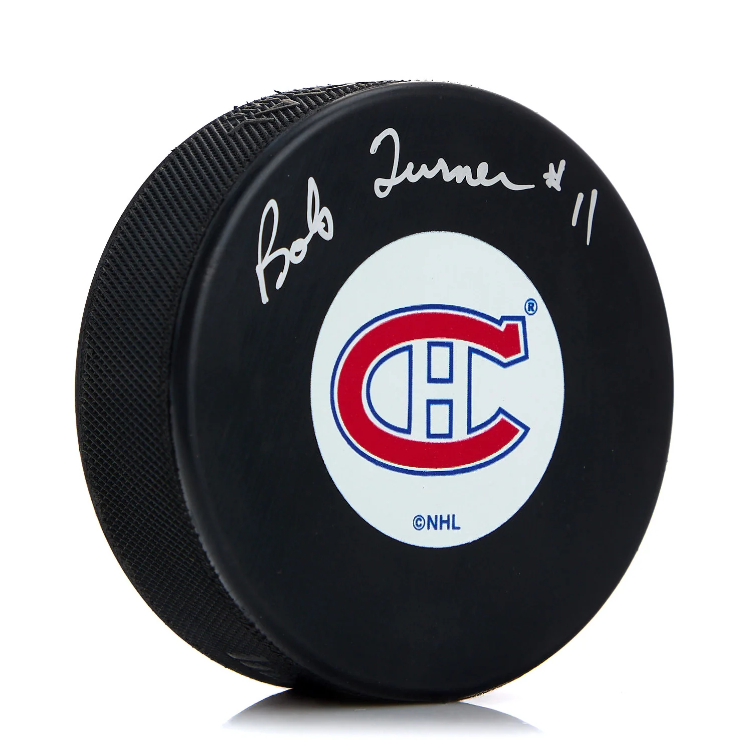Bob Turner Autographed Montreal Canadiens Hockey Puck