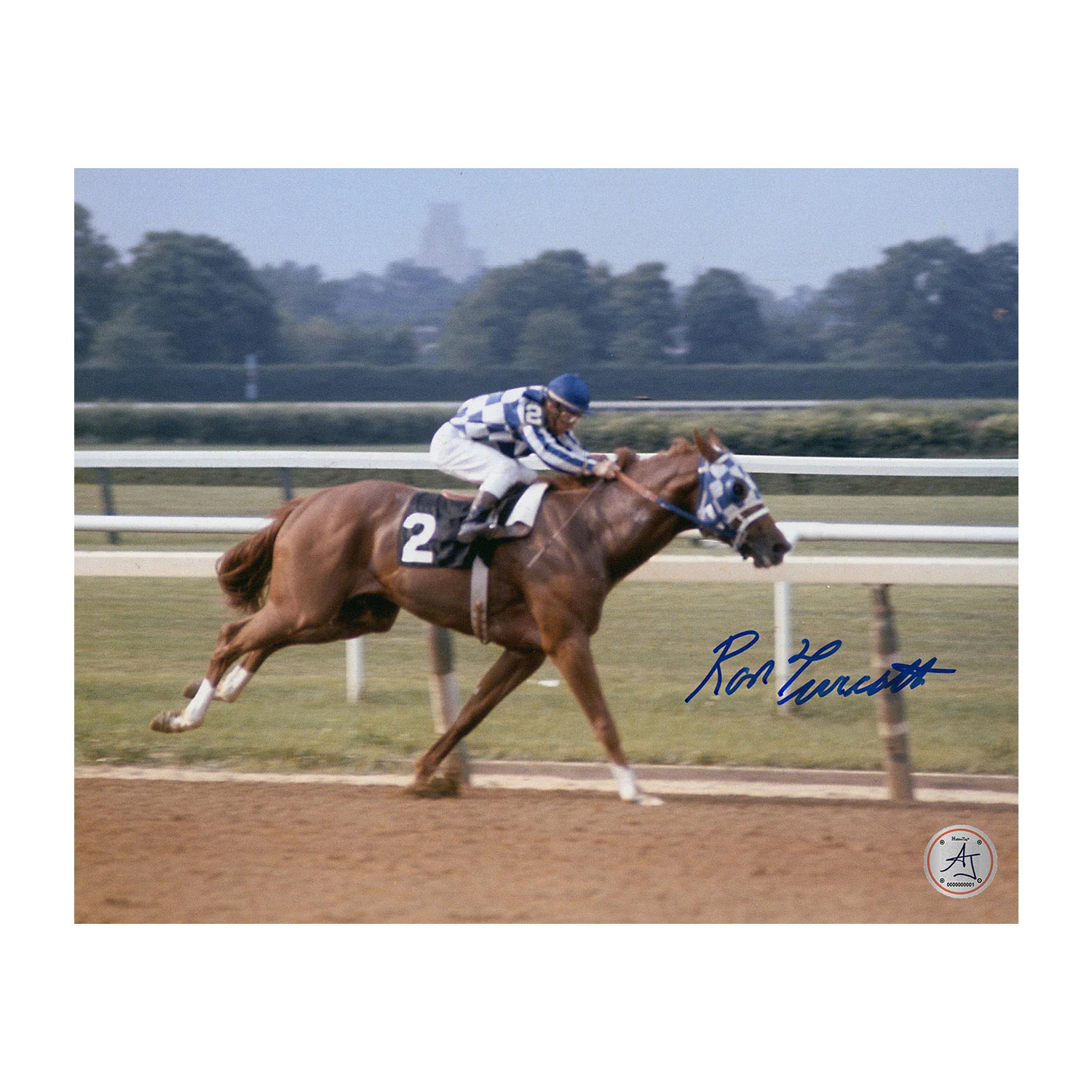 Ron Turcotte Autographed Secretariat Belmont Stakes Horse Racing 8x10 Photo