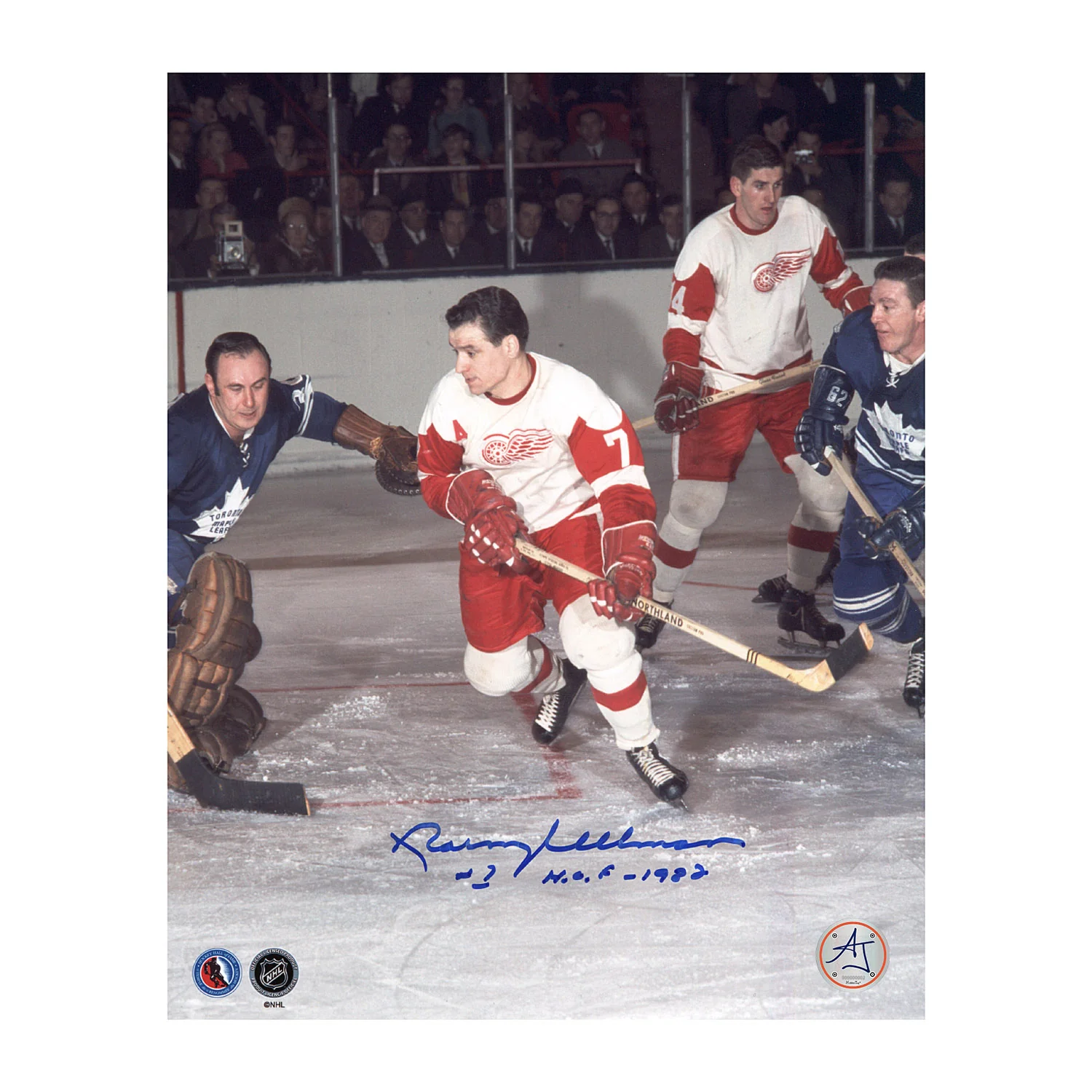 Norm Ullman Autographed Detroit Red Wings Attack Zone 8x10 Photo