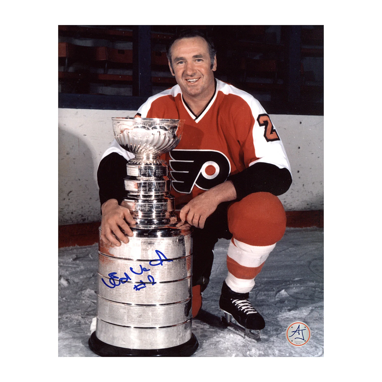Ed Van Impe Autographed Philadelphia Flyers Stanley Cup 8x10 Photo