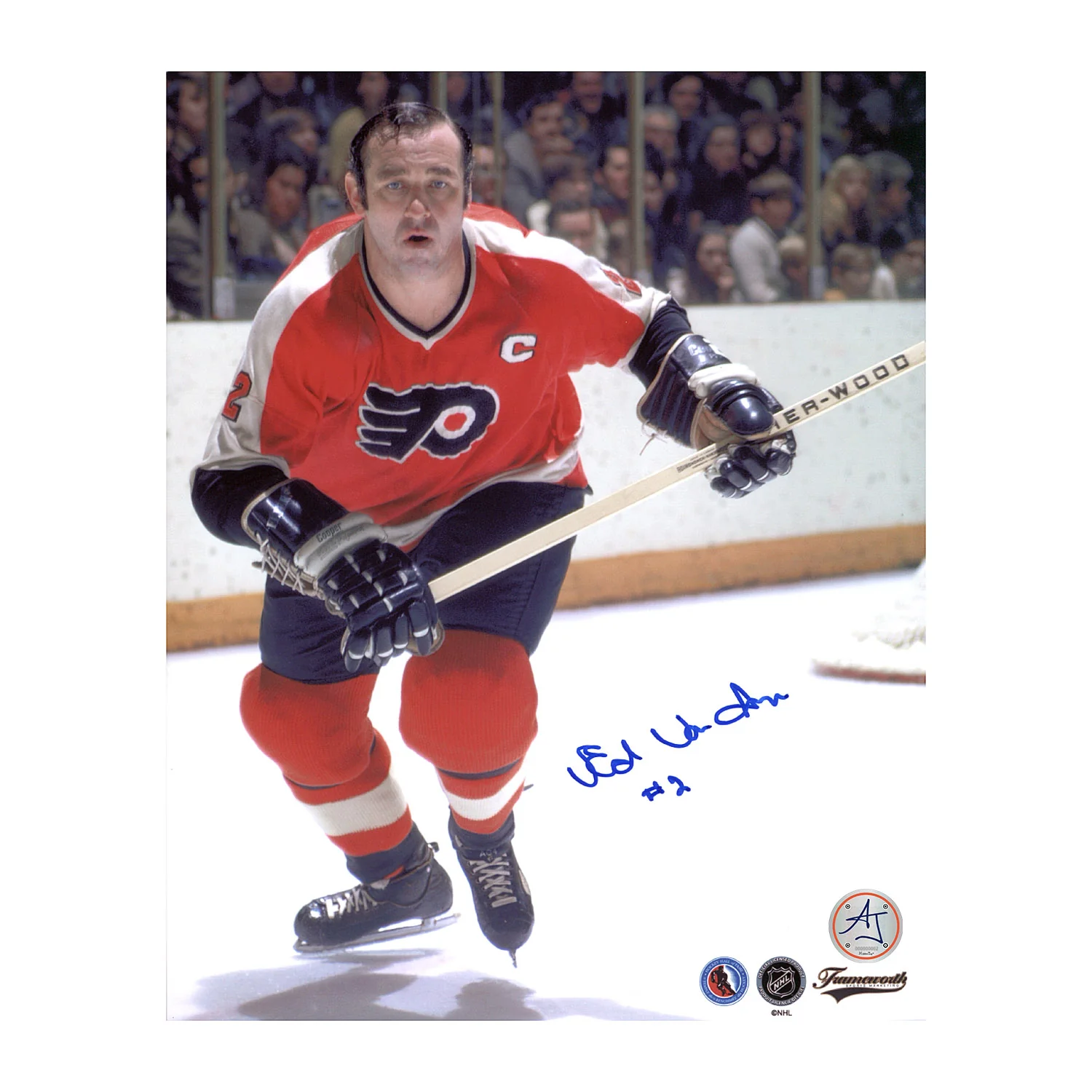 Ed Van Impe Autographed Philadelphia Flyers Captain 8x10 Photo