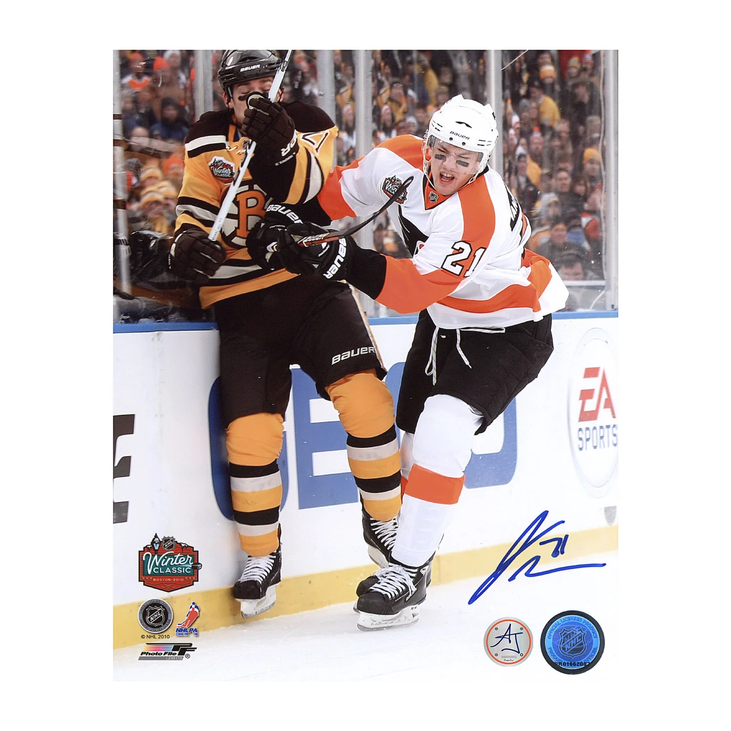 James van Riemsdyk Signed Philadelphia Flyers 2010 Winter Classic 8x10 Photo