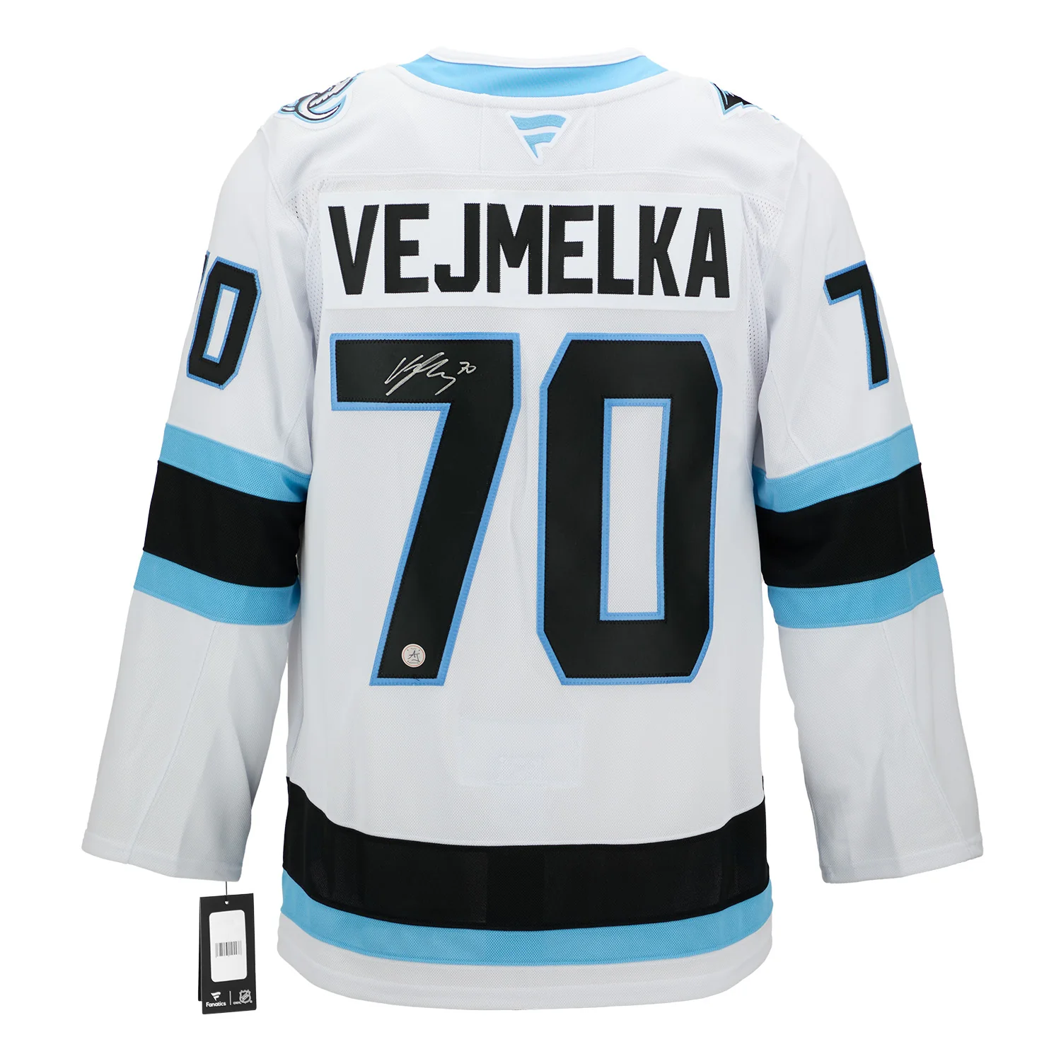 Karel Vejmelka Signed Utah Mammoth White Fanatics Premium Jersey