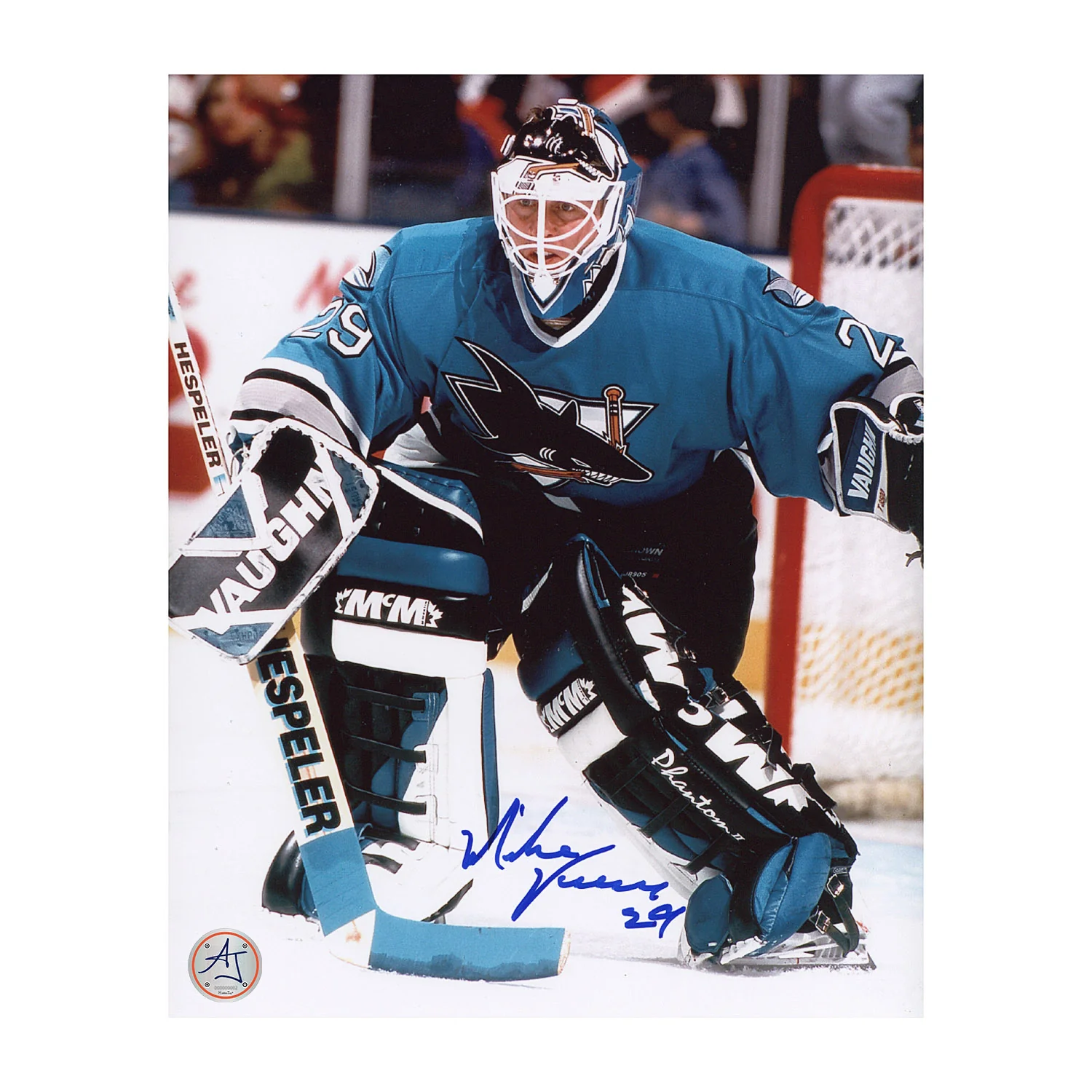 Mike Vernon Autographed San Jose Sharks Goalie 8x10 Photo