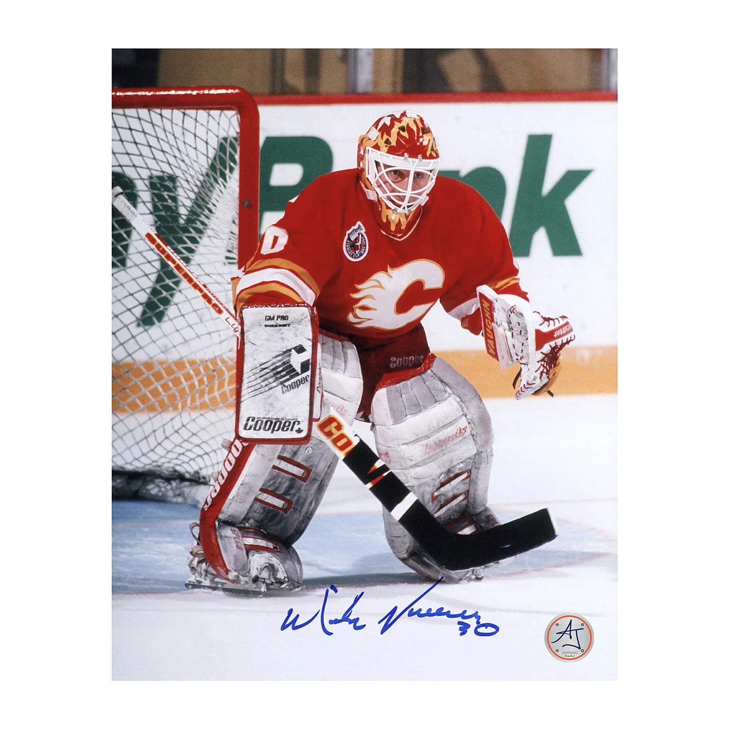 Mike Vernon Autographed Calgary Flames Goalie 8x10 Photo