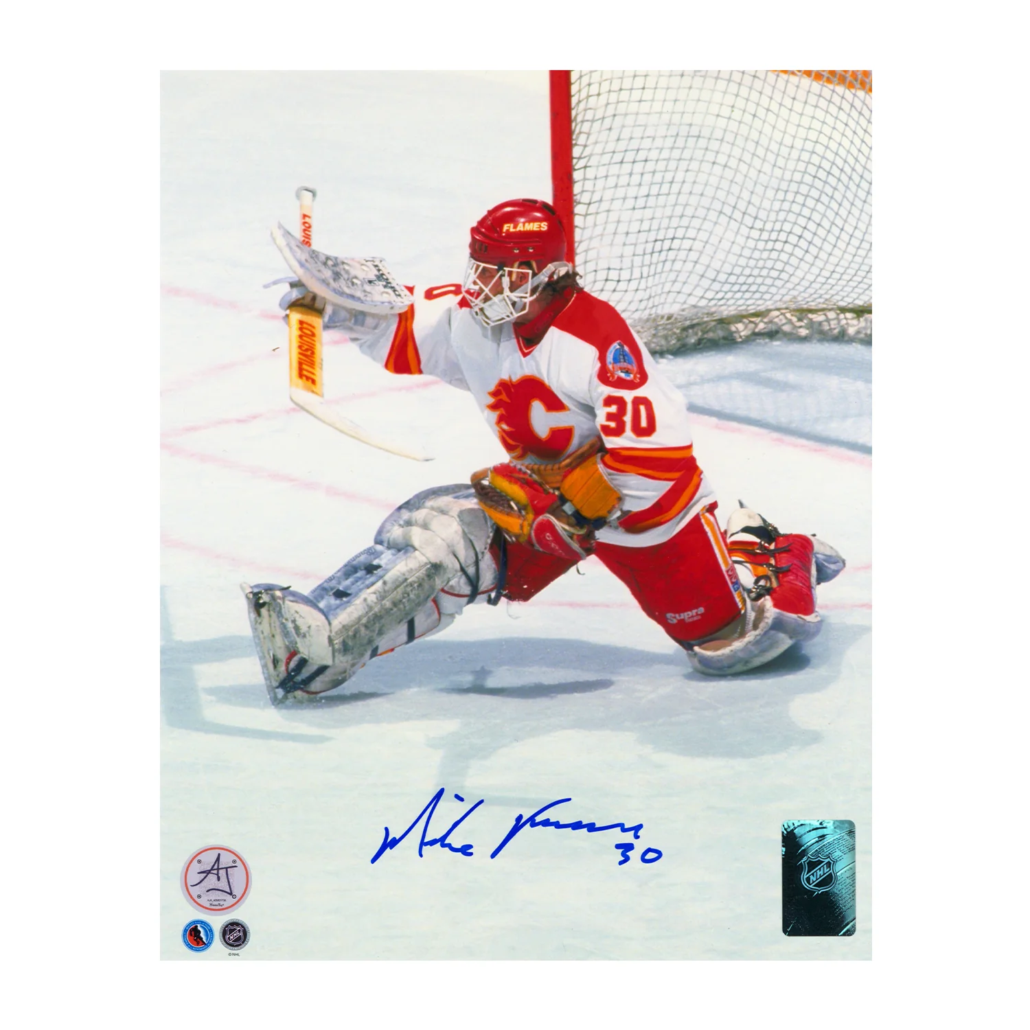 Mike Vernon Autographed Calgary Flames Playoff Finals 8x10 Photo