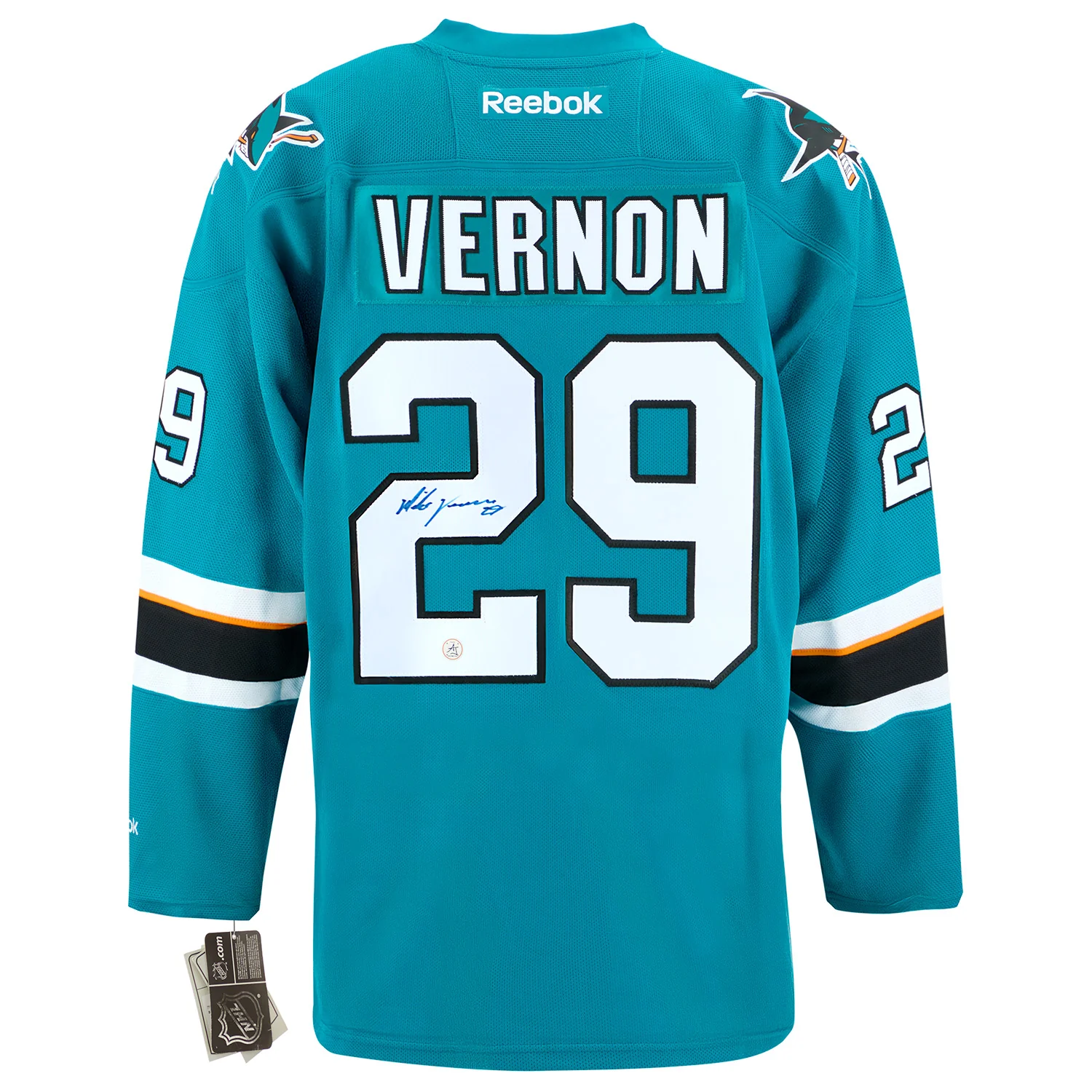 Mike Vernon Autographed San Jose Sharks Vintage Reebok Jersey