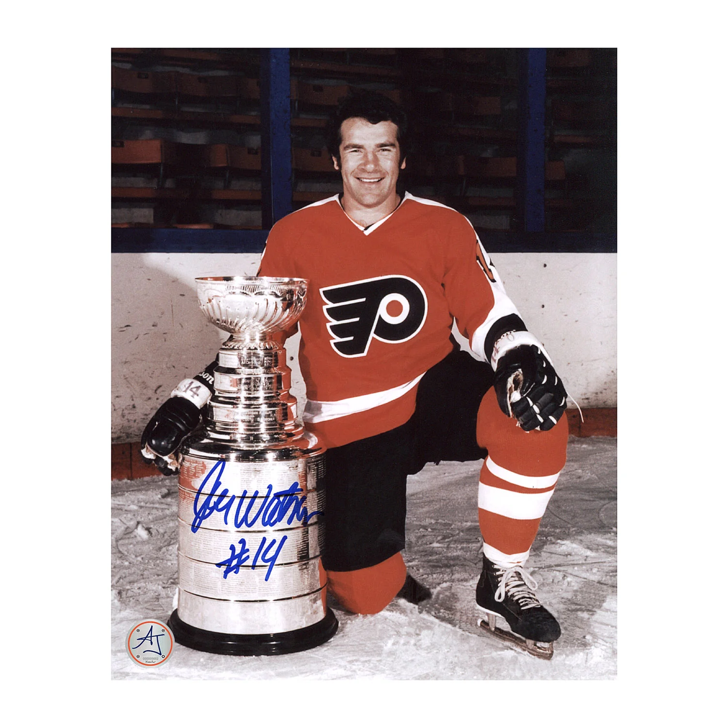 Joe Watson Autographed Philadelphia Flyers Stanley Cup 8x10 Photo