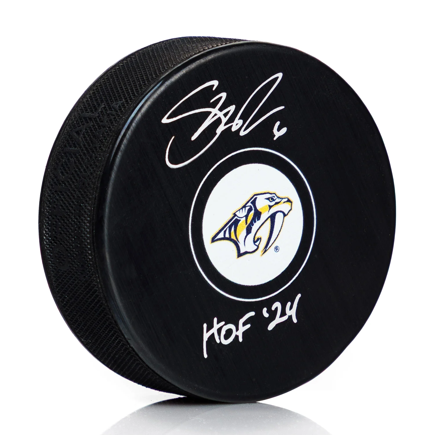 Shea Weber Autographed Nashville Predators Hockey Puck with HOF Note