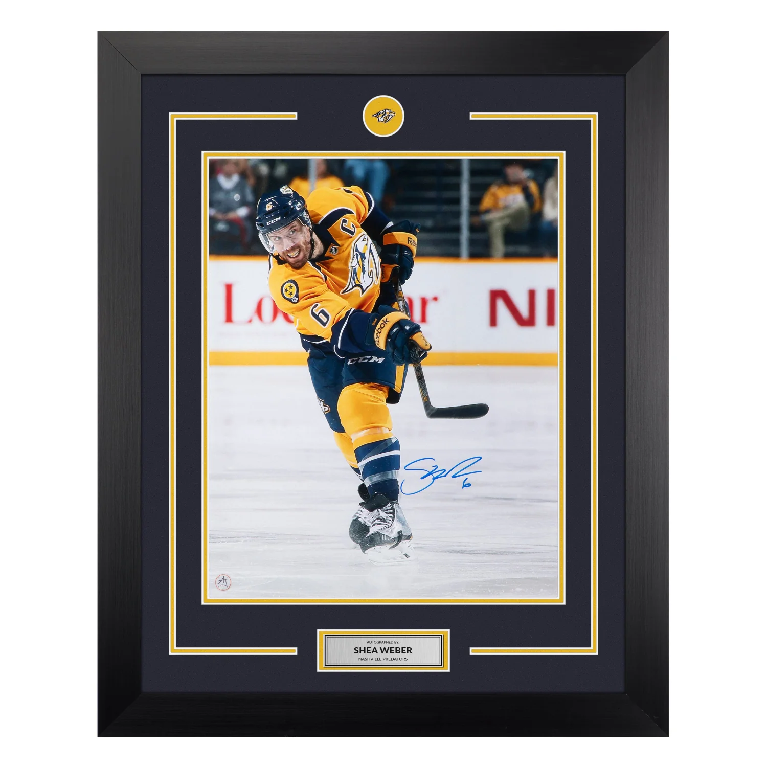 Shea Weber Autographed Nashville Predators Slapshot 26x32 Frame