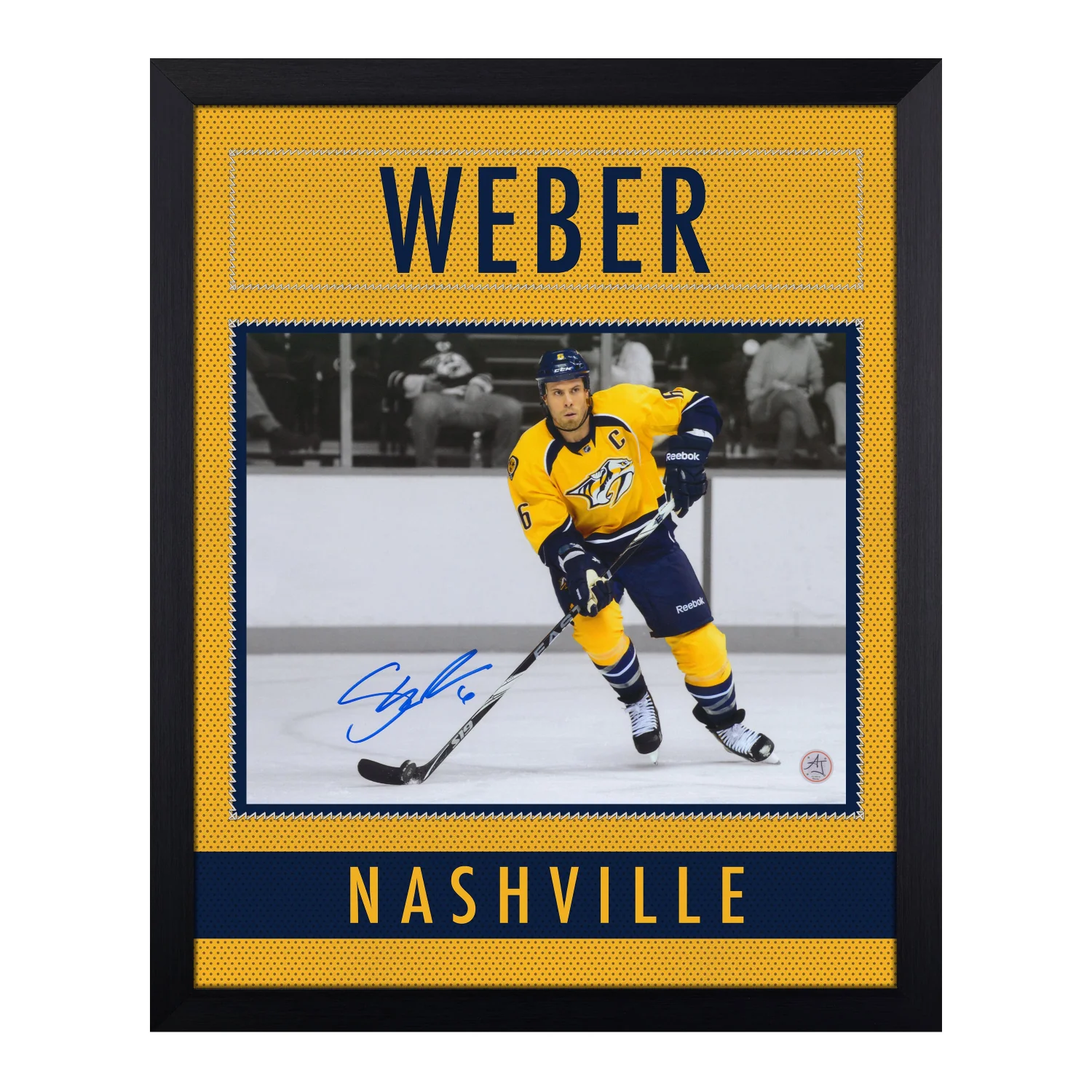 Shea Weber Signed Nashville Predators Uniform Graphic 19x23 Frame