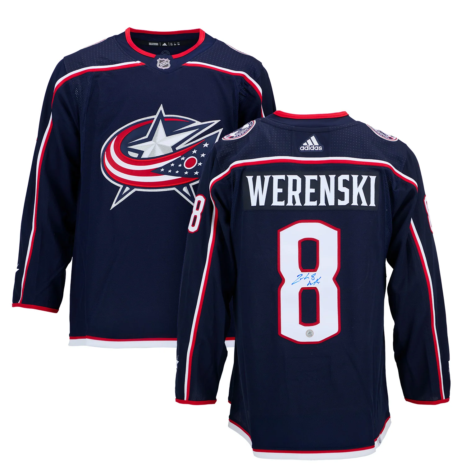 Zach Werenski Autographed Columbus Blue Jackets adidas Jersey - Image 3