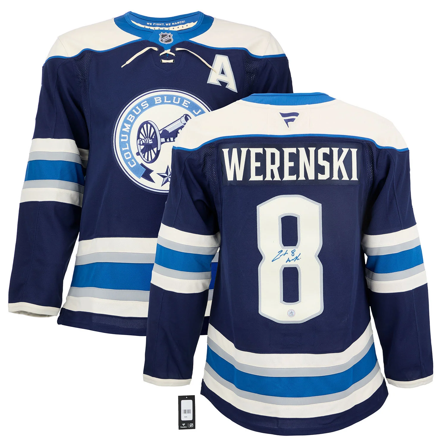 Zach Werenski Signed Columbus Blue Jackets Alt Cannon Fanatics Premium Jersey - Image 3