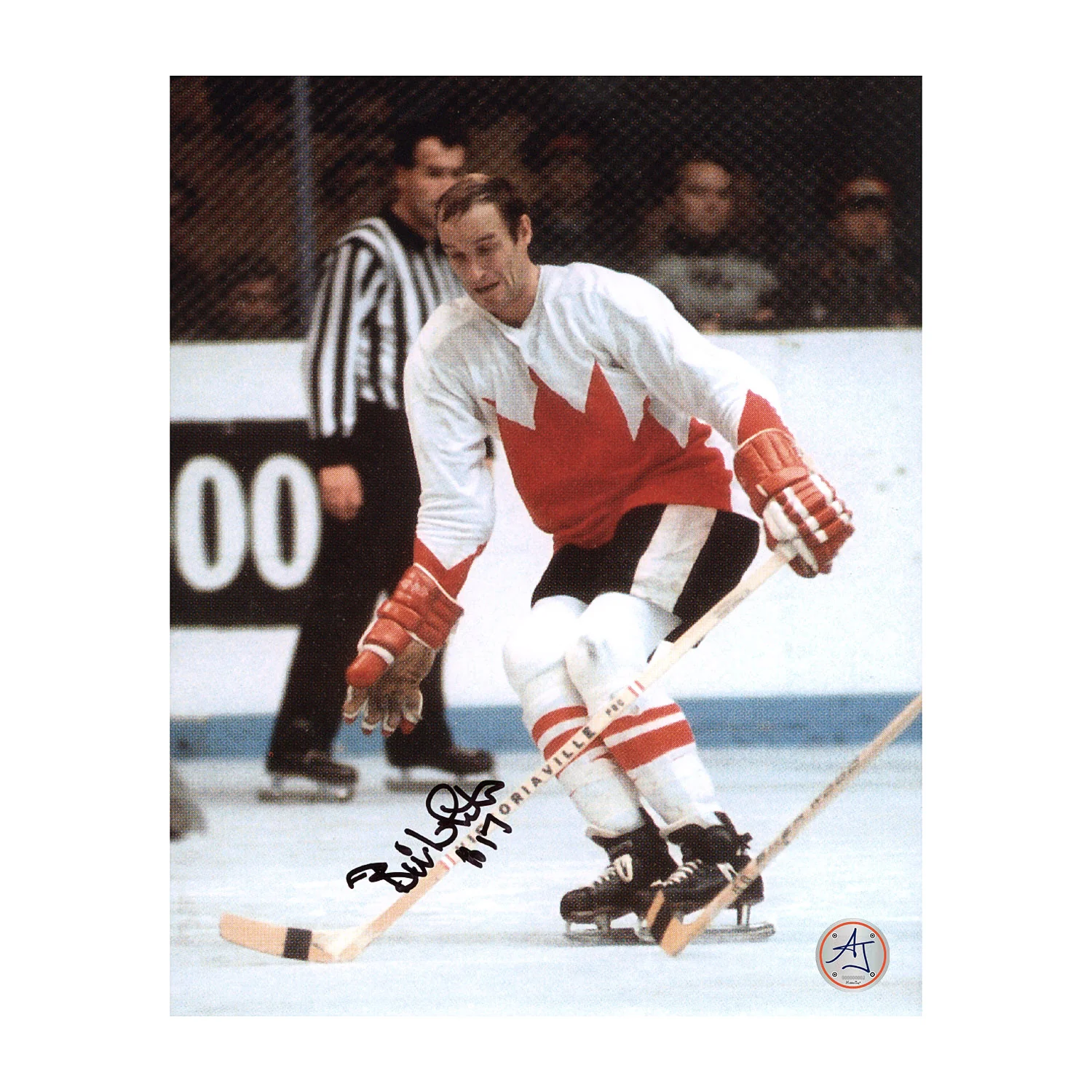 Bill White Signed Team Canada Game Action 8x10 Photo