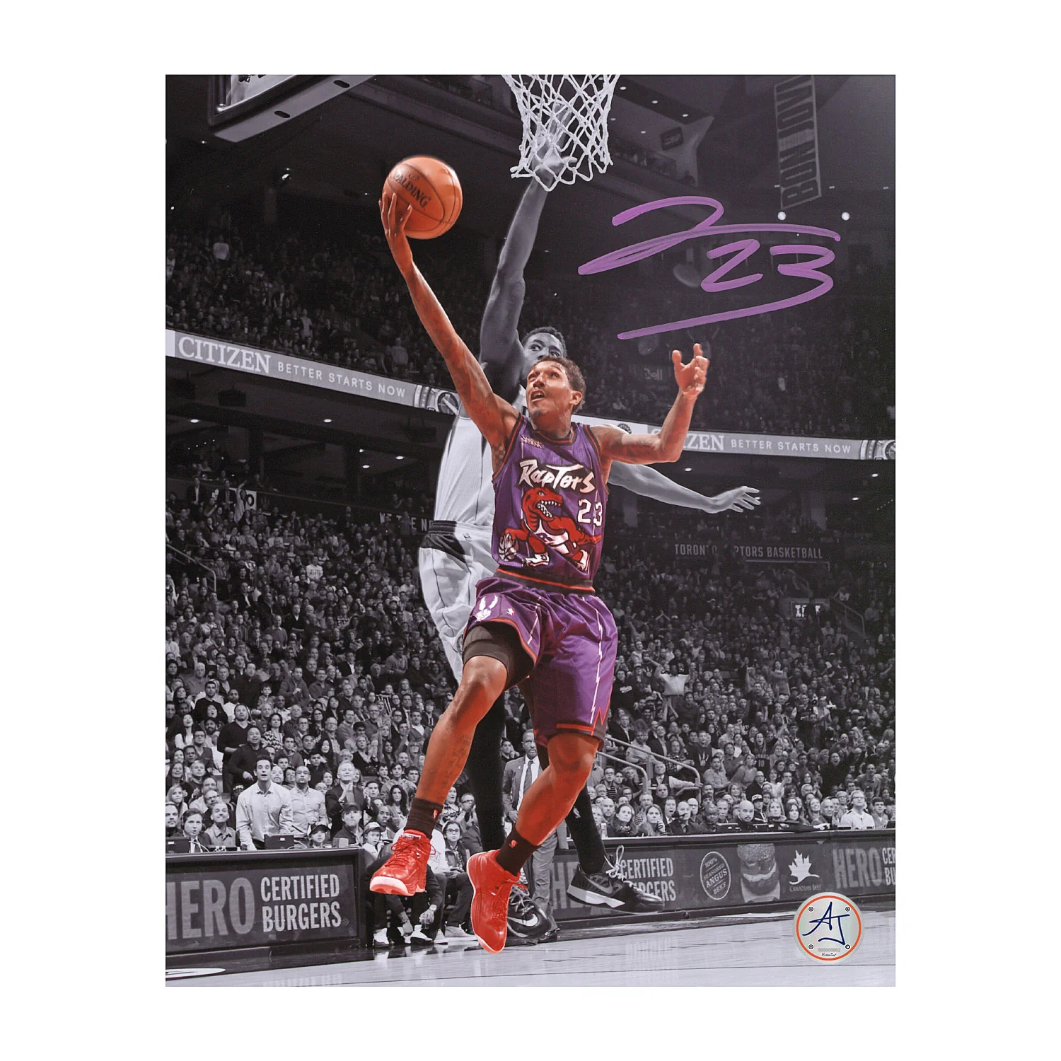 Lou Williams Autographed Toronto Raptors Colour Isolation 8x10 Photo