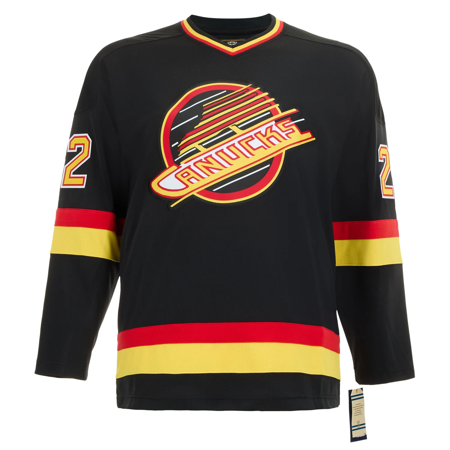Tiger Williams Autographed Vancouver Canucks Black Fanatics Throwback Jersey - Image 2
