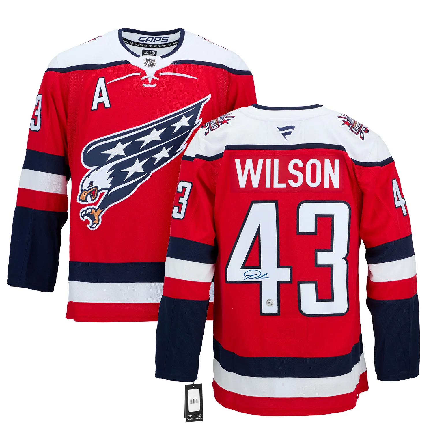 Tom Wilson Autographed Washington Capitals Alt Red Fanatics Premium Jersey - Image 3