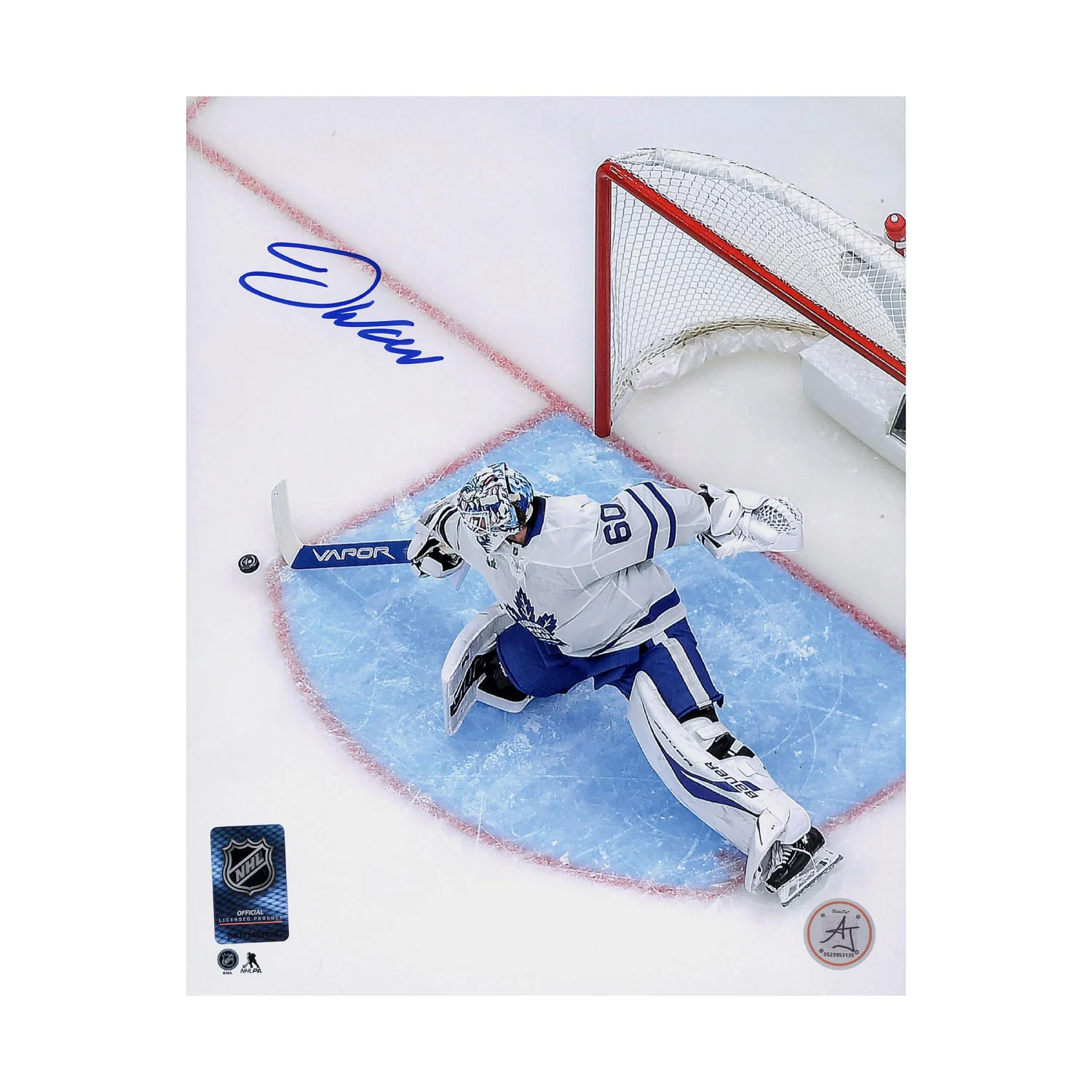 Joseph Woll Signed Toronto Maple Leafs Aerial Crease View 8x10 Photo
