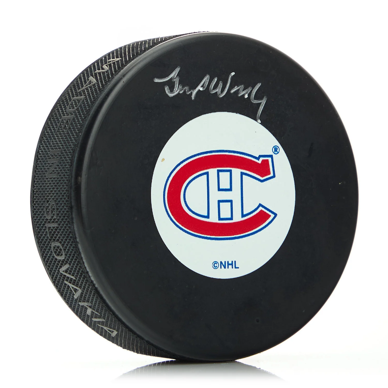 Gump Worsley Montreal Canadiens Autographed Hockey Puck