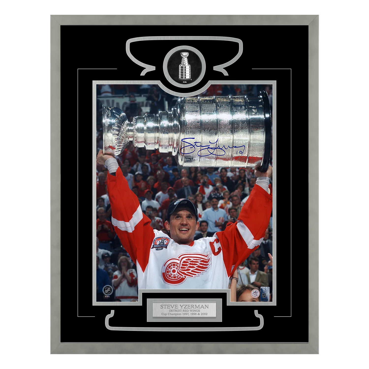 Steve Yzerman Signed Detroit Red Wings Stanley Cup Victory 26x32 Frame