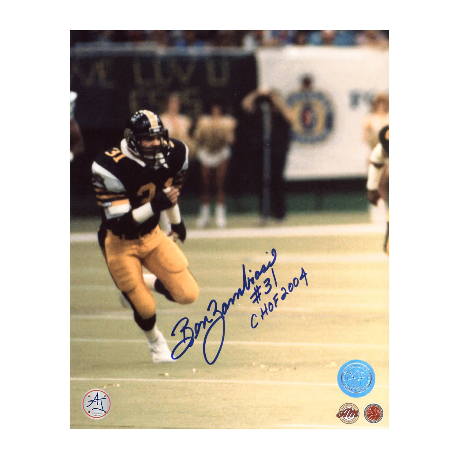 Ben Zambiasi Autographed Hamilton Tiger-Cats Football 8x10 Photo