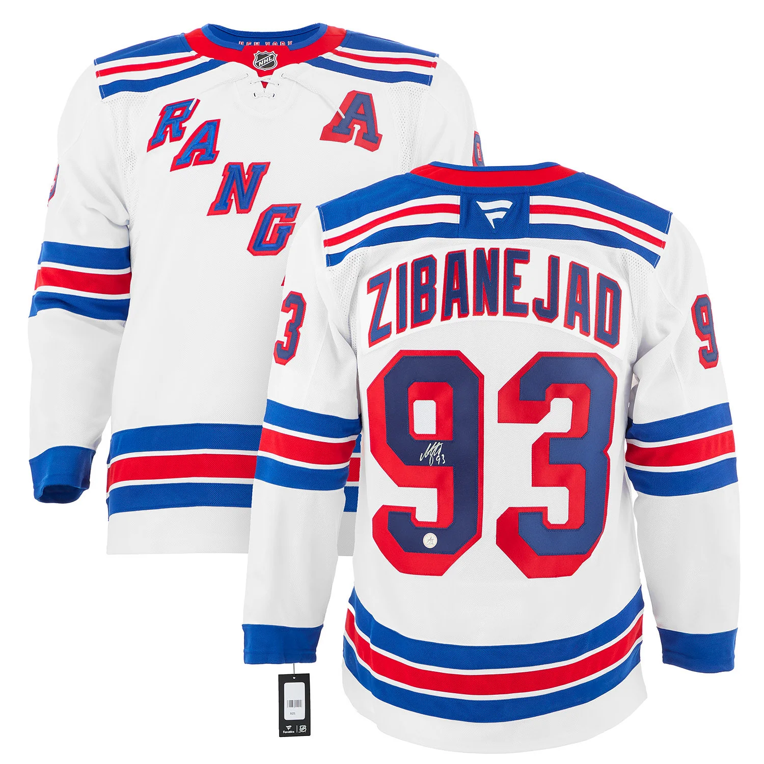 Mika Zibanejad Signed New York Rangers White Fanatics Premium Jersey - Image 3