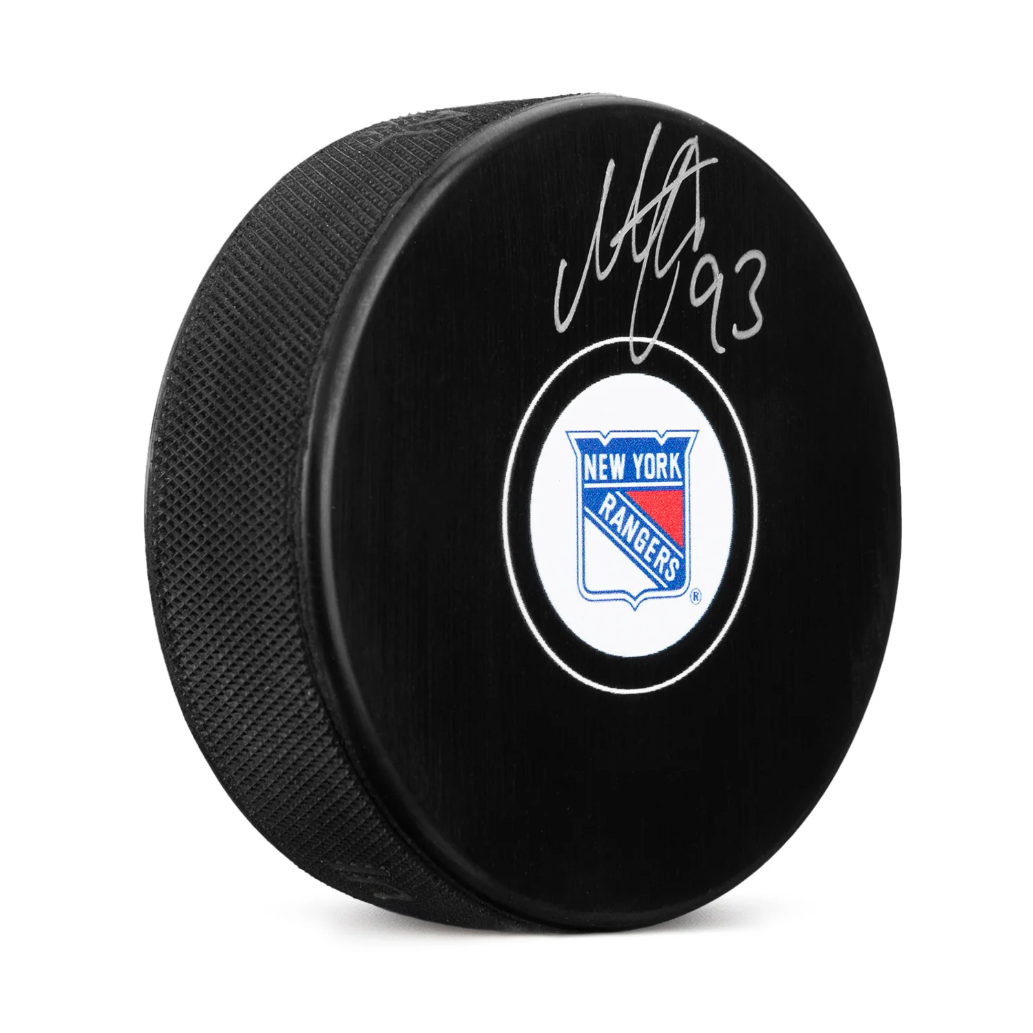 Mika Zibanejad Autographed New York Rangers Hockey Puck