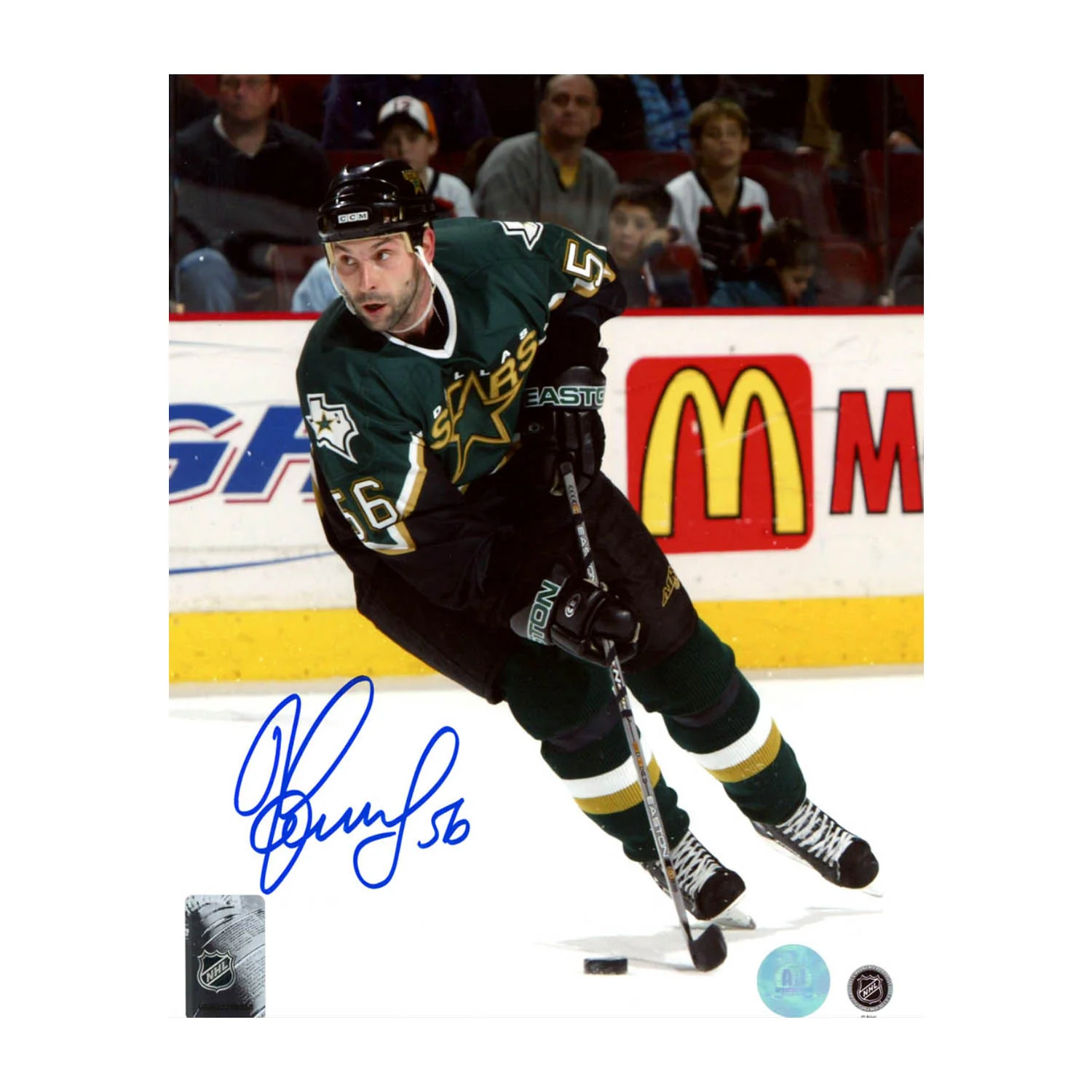 Sergei Zubov Autographed Dallas Stars Puck Rush 8x10 Photo